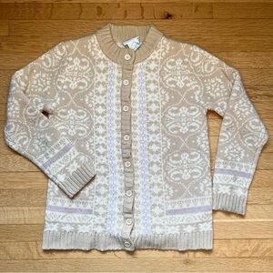 Vintage knit winter grandma cardigan M